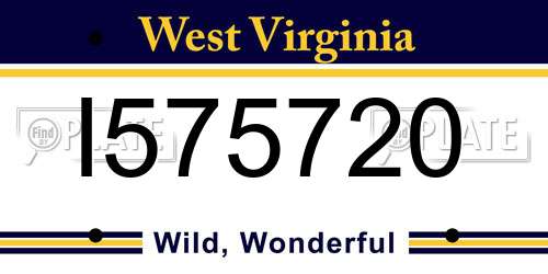 I575720 West Virginia License Plate