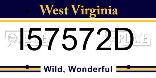 I57572D West Virginia License Plate