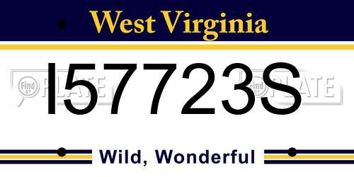 I57723S West Virginia License Plate