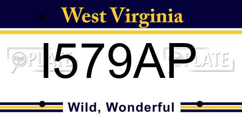 I579AP West Virginia License Plate