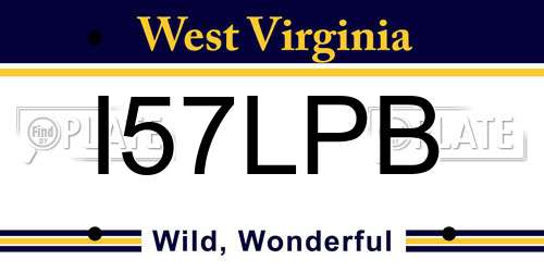 I57LPB West Virginia License Plate