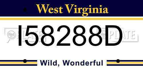I58288D West Virginia License Plate