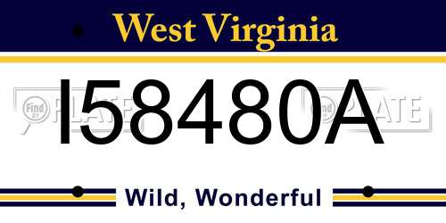 I58480A West Virginia License Plate
