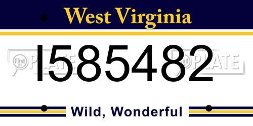 I585482 West Virginia License Plate