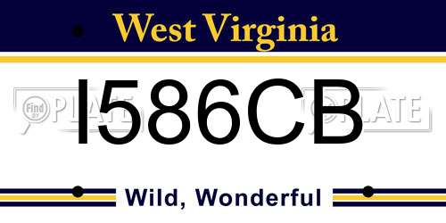 I586CB West Virginia License Plate