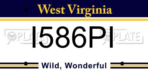 I586PI West Virginia License Plate