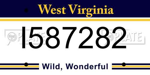 I587282 West Virginia License Plate