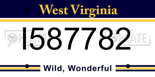 I587782 West Virginia License Plate