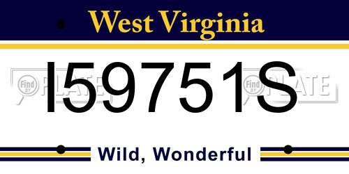 I59751S West Virginia License Plate