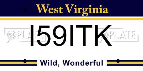I59ITK West Virginia License Plate