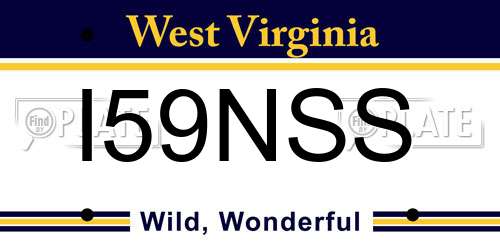 I59NSS West Virginia License Plate
