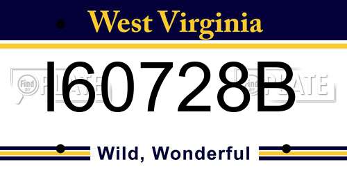 I60728B West Virginia License Plate