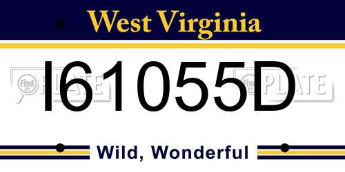 I61055D West Virginia License Plate