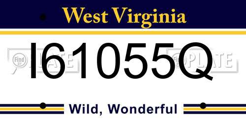 I61055Q West Virginia License Plate