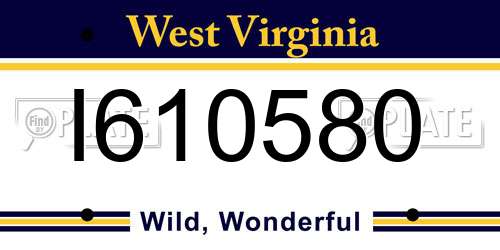 I610580 West Virginia License Plate