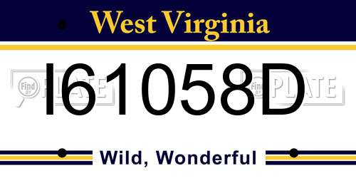 I61058D West Virginia License Plate