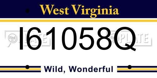 I61058Q West Virginia License Plate