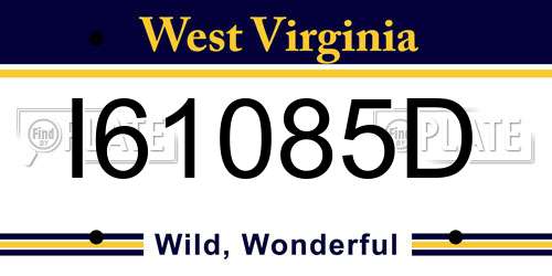 I61085D West Virginia License Plate