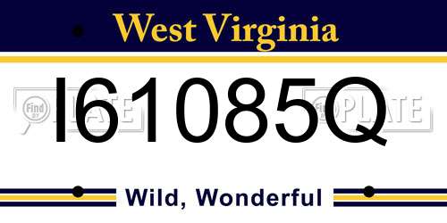 I61085Q West Virginia License Plate