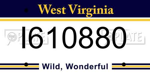 I610880 West Virginia License Plate