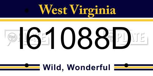 I61088D West Virginia License Plate