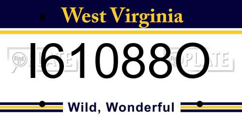 I61088O West Virginia License Plate