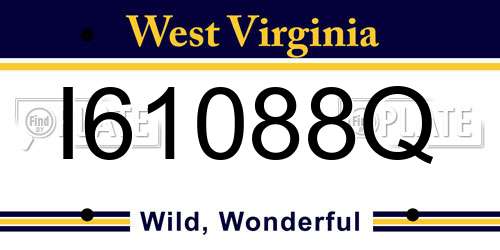 I61088Q West Virginia License Plate