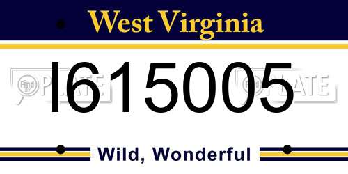 I615005 West Virginia License Plate
