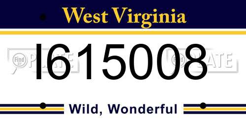 I615008 West Virginia License Plate