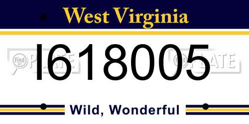I618005 West Virginia License Plate