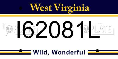 I62081L West Virginia License Plate