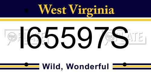 I65597S West Virginia License Plate