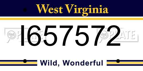 I657572 West Virginia License Plate