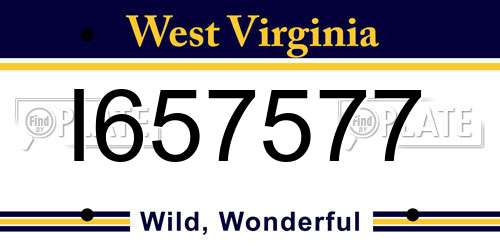 I657577 West Virginia License Plate