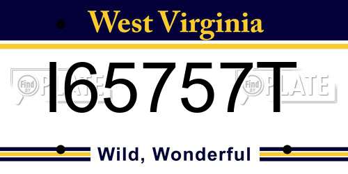 I65757T West Virginia License Plate