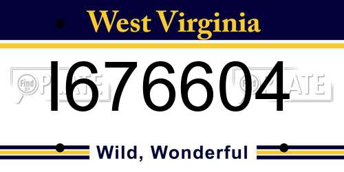 I676604 West Virginia License Plate