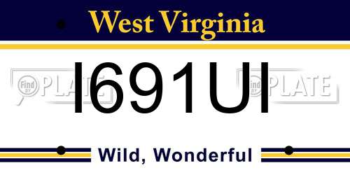 I691UI West Virginia License Plate