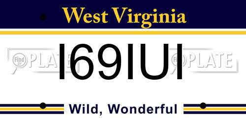 I69IUI West Virginia License Plate