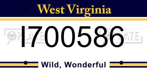 I700586 West Virginia License Plate