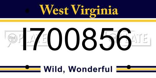 I700856 West Virginia License Plate