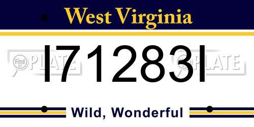 I71283I West Virginia License Plate