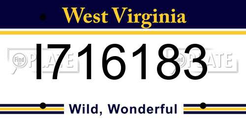 I716183 West Virginia License Plate