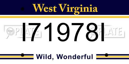 I71978I West Virginia License Plate