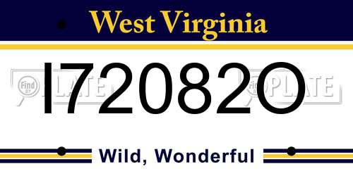 I72082O West Virginia License Plate