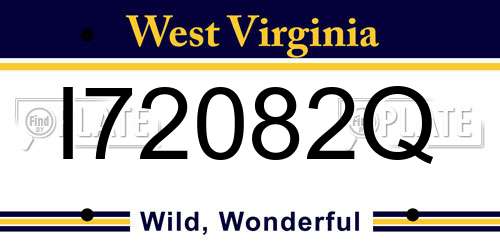 I72082Q West Virginia License Plate