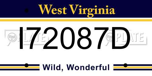 I72087D West Virginia License Plate