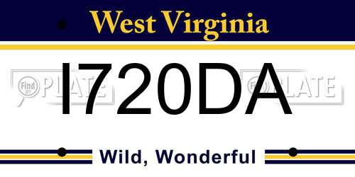 I720DA West Virginia License Plate