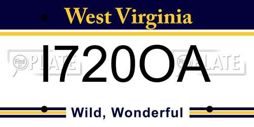 I720OA West Virginia License Plate