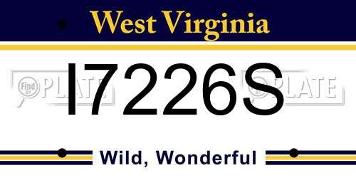 I7226S West Virginia License Plate
