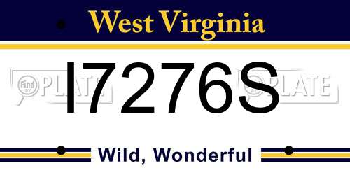 I7276S West Virginia License Plate